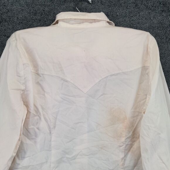 Marlboro Classics Pearl Snap Shirt Mens M Long Sleeve White Chest Pockets - Picture 7 of 13